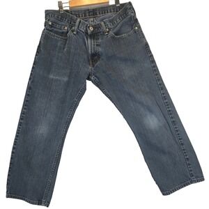 Levis 514 Jeans Mens 33X30 Blue Dark Wash Straight Leg Slim Fit Washed Out Faded